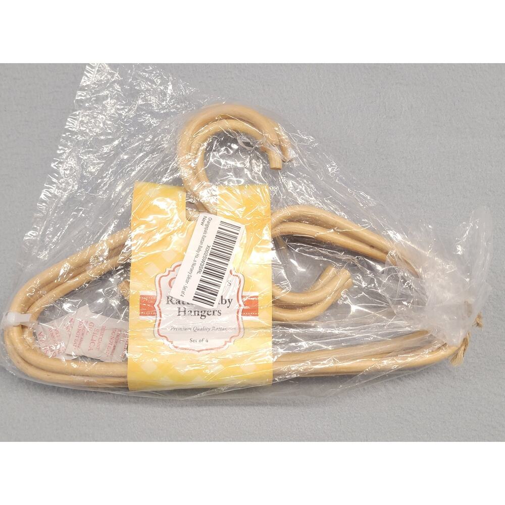 Orangepals Rattan Baby Hangers Set of 4 Nursery Closet Wooden Kids New Boho